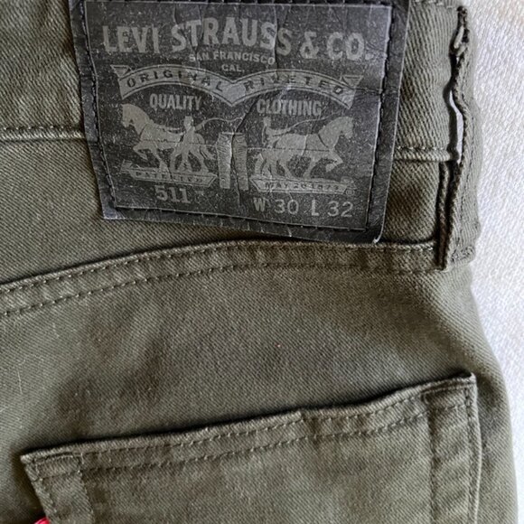 Levi's 511 Men's Commuter Jeans in Olive Green - Picture 6 of 12